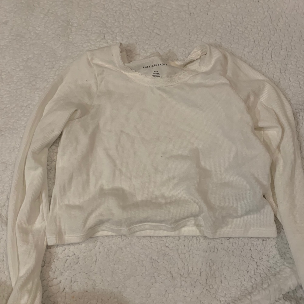 American Eagle Cropped Waffle Top!